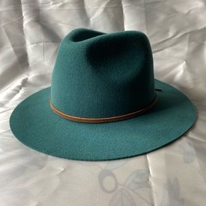 Brixton 100% wool fedora. Forest green.
